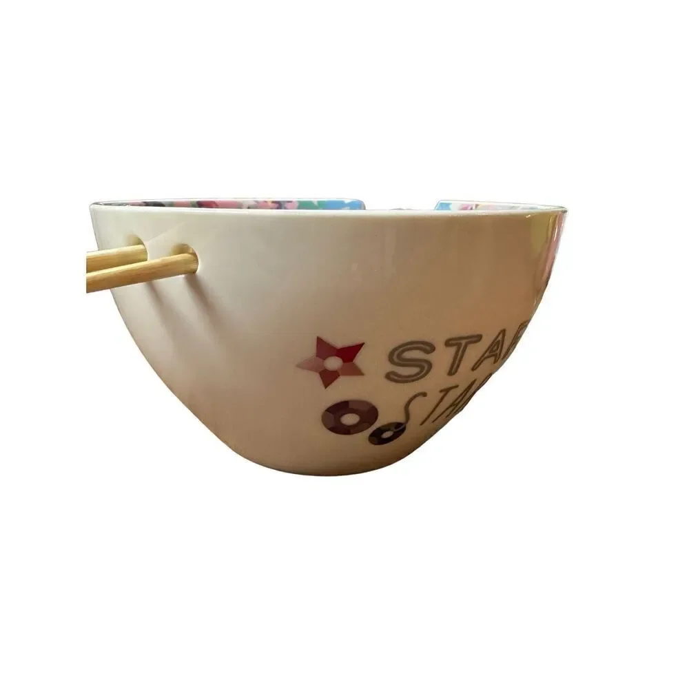 HELLO KITTY Ramen Noodle Pasta Bowl W/ Chopsticks Hello Kitty Rainbow St…‎
